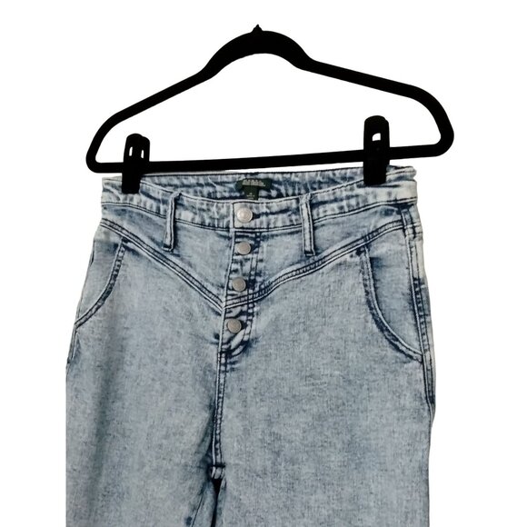 Wild Fable Womens Size 10 High-Waisted Skinny Acid Wash Jeans Button Fly Blue - Picture 5 of 10